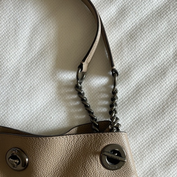 Coach Edie Turnlock shoulder bag / like new / F1748-36855 /gray leather - Picture 7 of 11